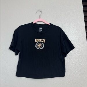 Brooklyn Black T-Shirt Size M, Cropped